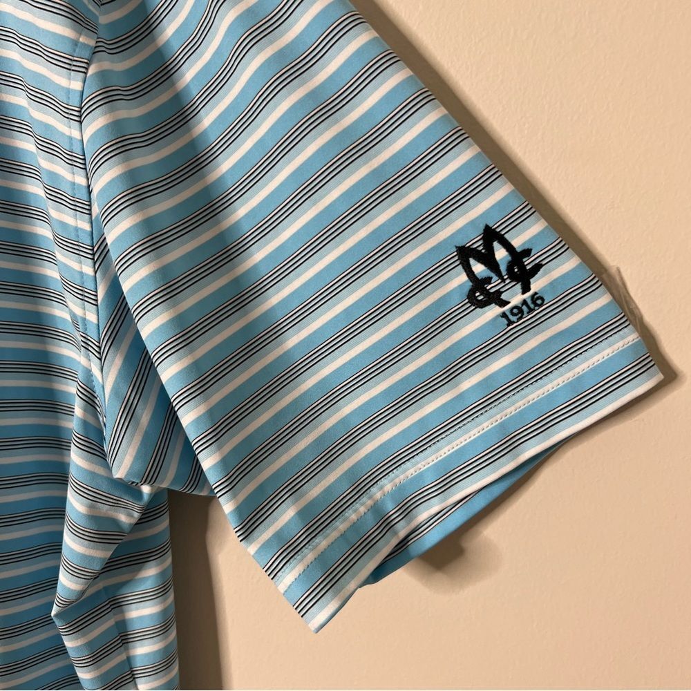Peter Millar Men’s Blue White Striped Polo Golf Shirt‎ Size Extra Large - Picture 4 of 7